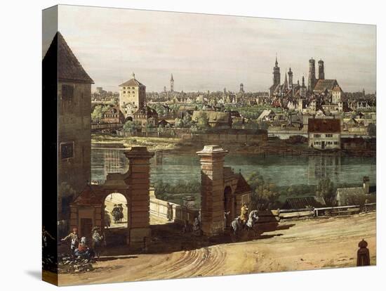 View of Munich from Haidhausen with River Isar in Centre, 1761-Bernardo Bellotto-Stretched Canvas