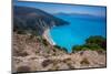 View of Myrtos Beach, coastline, sea and hills near Agkonas, Kefalonia, Ionian Islands-Frank Fell-Mounted Photographic Print