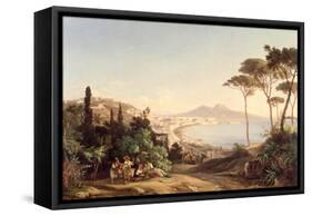 View of Naples, 1837/38-Carl Wilhelm Goetzloff-Framed Stretched Canvas