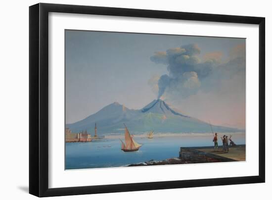 View of Naples Bay with Mount Vesuvius-null-Framed Giclee Print