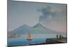 View of Naples Bay with Mount Vesuvius-null-Mounted Giclee Print