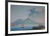 View of Naples Bay with Mount Vesuvius-null-Framed Giclee Print