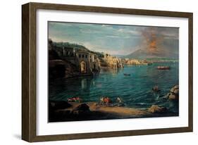 View of Naples from Posillipo-Gaspar van Wittel-Framed Art Print