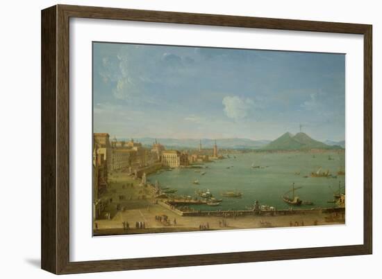 View of Naples from the Bay with Mt. Vesuvius-Antonio Joli-Framed Giclee Print