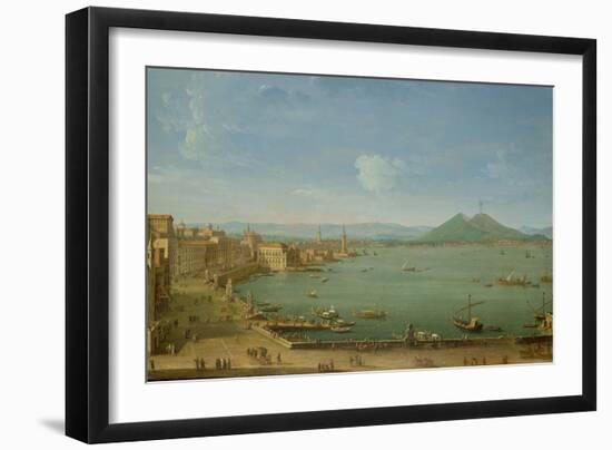 View of Naples from the Bay with Mt. Vesuvius-Antonio Joli-Framed Giclee Print