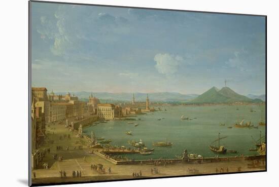 View of Naples from the Bay with Mt. Vesuvius-Antonio Joli-Mounted Giclee Print