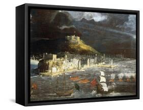 View of Naples from the Sea-Francois Gerard-Framed Stretched Canvas