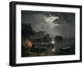 View of Naples in Moonlight, 1829-Silvestr Fedosievich Shchedrin-Framed Giclee Print