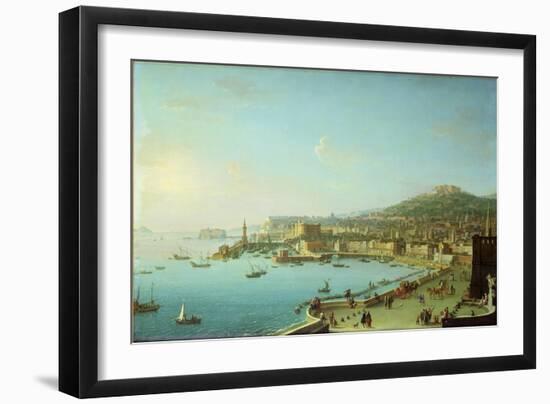 View of Naples with the Castel Nuovo-Antonio Joli-Framed Giclee Print