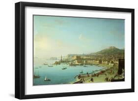 View of Naples with the Castel Nuovo-Antonio Joli-Framed Giclee Print