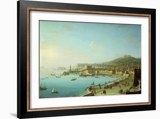 View of Naples with the Castel Nuovo-Antonio Joli-Framed Giclee Print