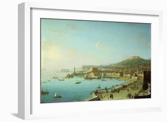 View of Naples with the Castel Nuovo-Antonio Joli-Framed Giclee Print