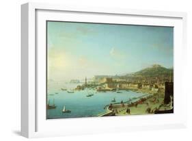 View of Naples with the Castel Nuovo-Antonio Joli-Framed Giclee Print