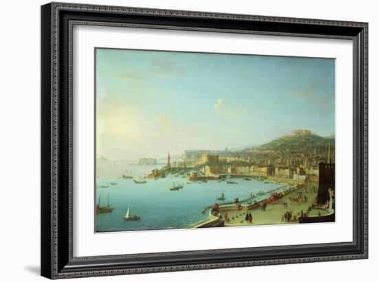 View of Naples with the Castel Nuovo-Antonio Joli-Framed Giclee Print