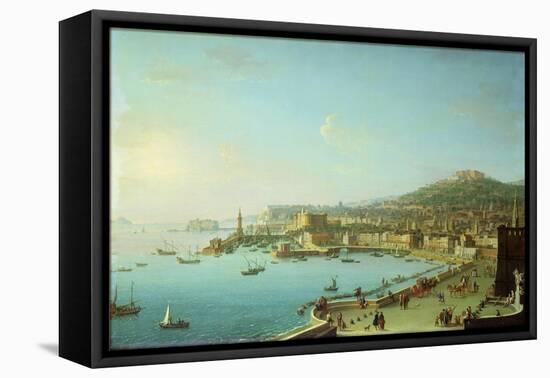 View of Naples with the Castel Nuovo-Antonio Joli-Framed Stretched Canvas