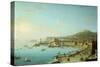 View of Naples with the Castel Nuovo-Antonio Joli-Stretched Canvas