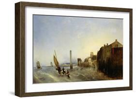 View of Napoleon Quay at Cherbourg, 1838-Jean Louis Petit-Framed Giclee Print