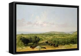 View of Narragansett Bay, Near Warwick, Rhode Island-David Johnson-Framed Stretched Canvas