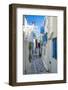 View of narrow street, Mykonos Town, Mykonos, Cyclades Islands, Greek Islands, Aegean Sea, Greece-Frank Fell-Framed Photographic Print