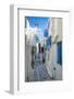 View of narrow street, Mykonos Town, Mykonos, Cyclades Islands, Greek Islands, Aegean Sea, Greece-Frank Fell-Framed Photographic Print