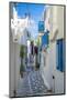 View of narrow street, Mykonos Town, Mykonos, Cyclades Islands, Greek Islands, Aegean Sea, Greece-Frank Fell-Mounted Photographic Print