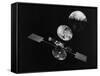 View of NASA Satellite Orbiting Earth-null-Framed Stretched Canvas