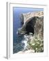 View of Natural Bridge and Boat, Blue Grotto, Malta-Peter Thompson-Framed Photographic Print