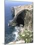 View of Natural Bridge and Boat, Blue Grotto, Malta-Peter Thompson-Mounted Photographic Print