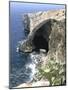 View of Natural Bridge and Boat, Blue Grotto, Malta-Peter Thompson-Mounted Photographic Print