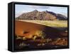 View of Naukluft Mountains from Elim Dune Near Sesriem in Namib-Naukluft National Park, Namibia-Julian Love-Framed Stretched Canvas