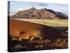 View of Naukluft Mountains from Elim Dune Near Sesriem in Namib-Naukluft National Park, Namibia-Julian Love-Stretched Canvas