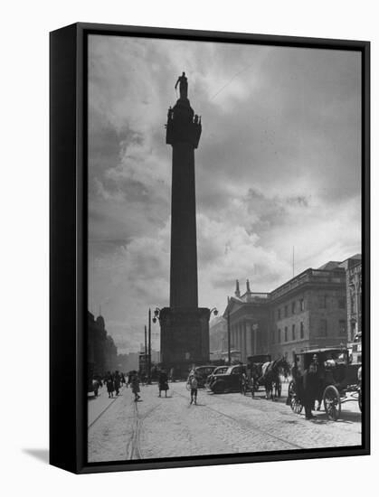 View of Nelson's Pillar in Dublin-Hans Wild-Framed Stretched Canvas