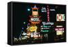 View of Neon Signs on Las Vegas Street-null-Framed Stretched Canvas