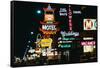 View of Neon Signs on Las Vegas Street-null-Framed Stretched Canvas