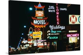 View of Neon Signs on Las Vegas Street-null-Stretched Canvas