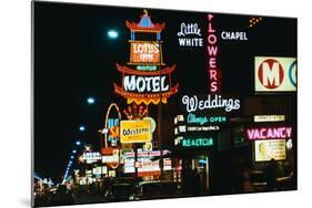 View of Neon Signs on Las Vegas Street-null-Mounted Photographic Print