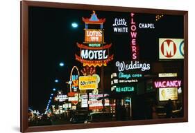 View of Neon Signs on Las Vegas Street-null-Framed Photographic Print