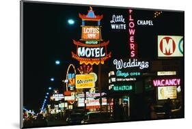 View of Neon Signs on Las Vegas Street-null-Mounted Photographic Print