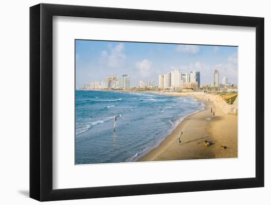 View of Neve Tzedek district skyline and Mediterranean in the evening, Tel Aviv, Israel, Middle Eas-Alexandre Rotenberg-Framed Photographic Print