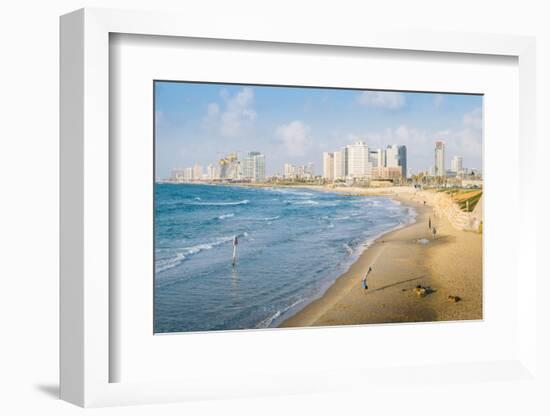 View of Neve Tzedek district skyline and Mediterranean in the evening, Tel Aviv, Israel, Middle Eas-Alexandre Rotenberg-Framed Photographic Print