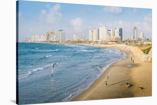 View of Neve Tzedek district skyline and Mediterranean in the evening, Tel Aviv, Israel, Middle Eas-Alexandre Rotenberg-Stretched Canvas