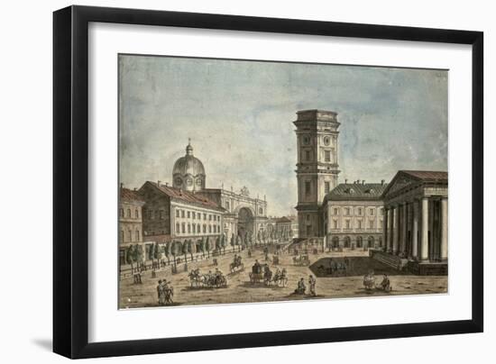 View of Nevsky Prospekt, St. Petersburg, 1810-Fedor Aleksandrovich Vasiliev-Framed Giclee Print