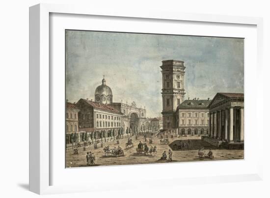 View of Nevsky Prospekt, St. Petersburg, 1810-Fedor Aleksandrovich Vasiliev-Framed Giclee Print