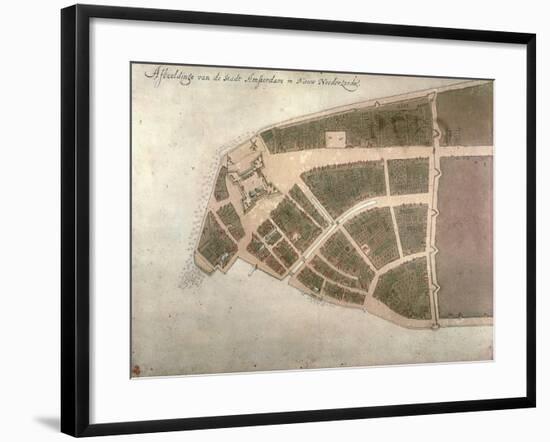 View of New Amsterdam, Costello Plan, 1660-Jacques Cortelyou-Framed Giclee Print