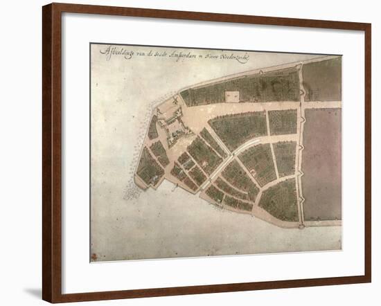 View of New Amsterdam, Costello Plan, 1660-Jacques Cortelyou-Framed Giclee Print