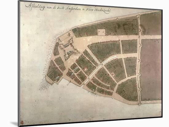 View of New Amsterdam, Costello Plan, 1660-Jacques Cortelyou-Mounted Giclee Print