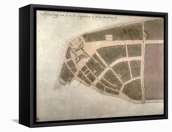 View of New Amsterdam, Costello Plan, 1660-Jacques Cortelyou-Framed Stretched Canvas