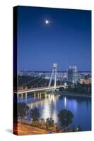 View of New Bridge at Dusk, Bratislava, Slovakia-Ian Trower-Stretched Canvas