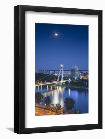 View of New Bridge at Dusk, Bratislava, Slovakia-Ian Trower-Framed Photographic Print