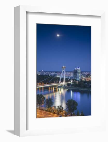 View of New Bridge at Dusk, Bratislava, Slovakia-Ian Trower-Framed Photographic Print